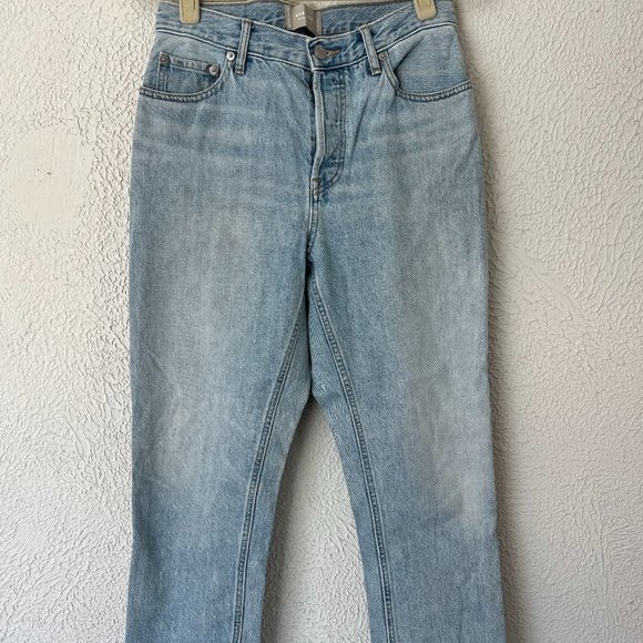 Everlane Womens The 90s Cheeky Jeans Cropped Medium Wash High Rise Fading 27 - Picture 2 of 10
